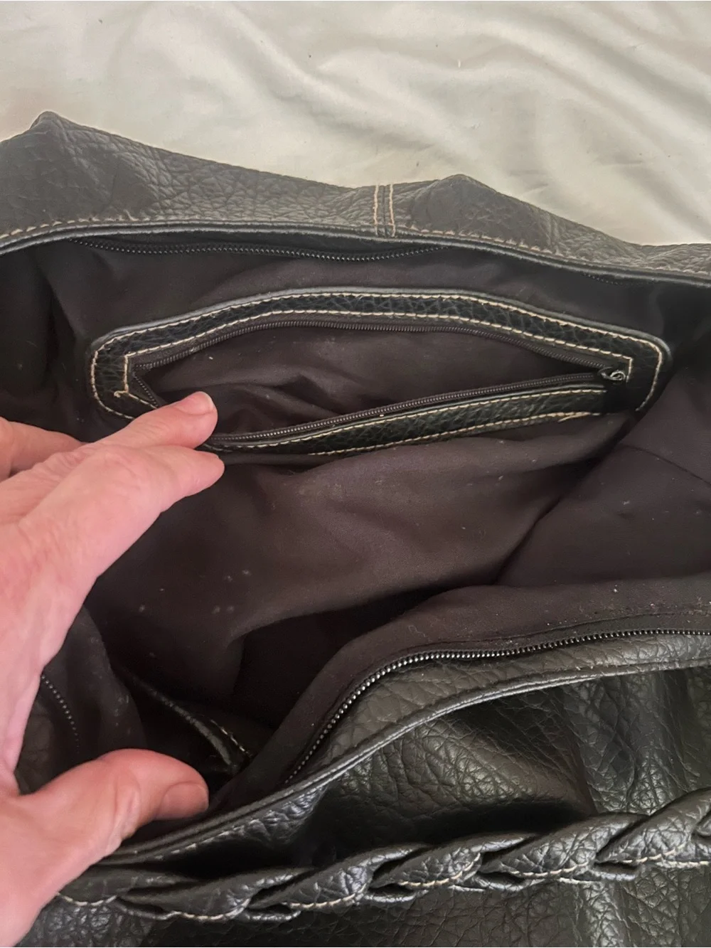 Rosetti pebbled black hobo bag